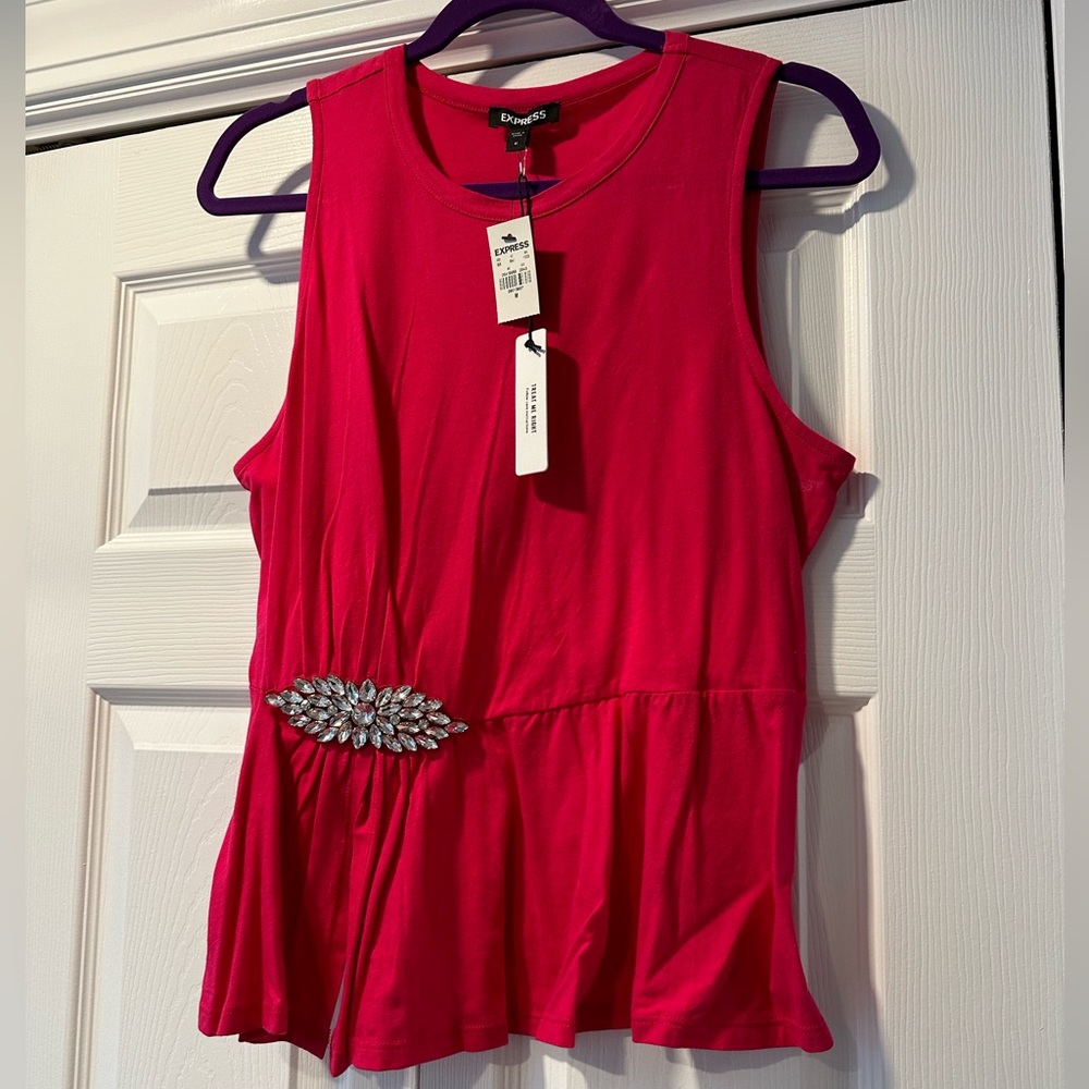 Fuschia Peplum Blouse